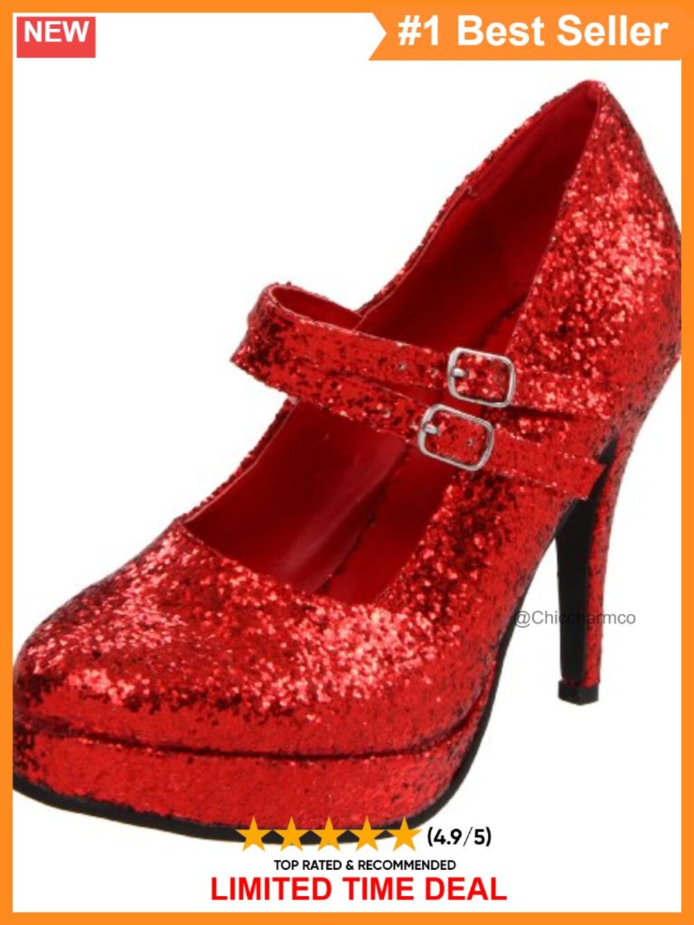 Mary Jane Platform Pump Heeled Buckle Formal Dance Shoe